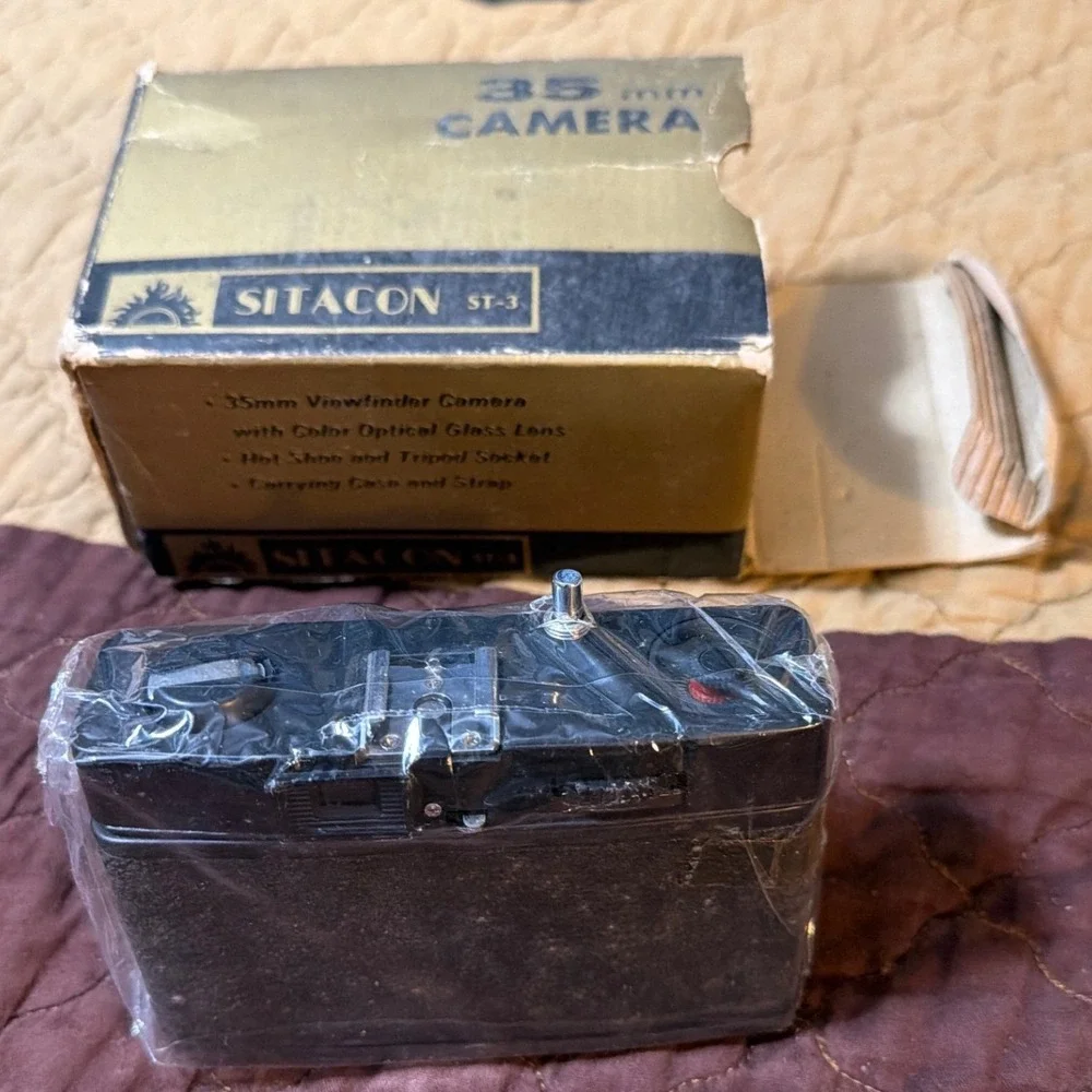 Sitacon ST-3 35mm Viewfinder Film Camera Vintage Black with Box Hot Shoe Taiwan